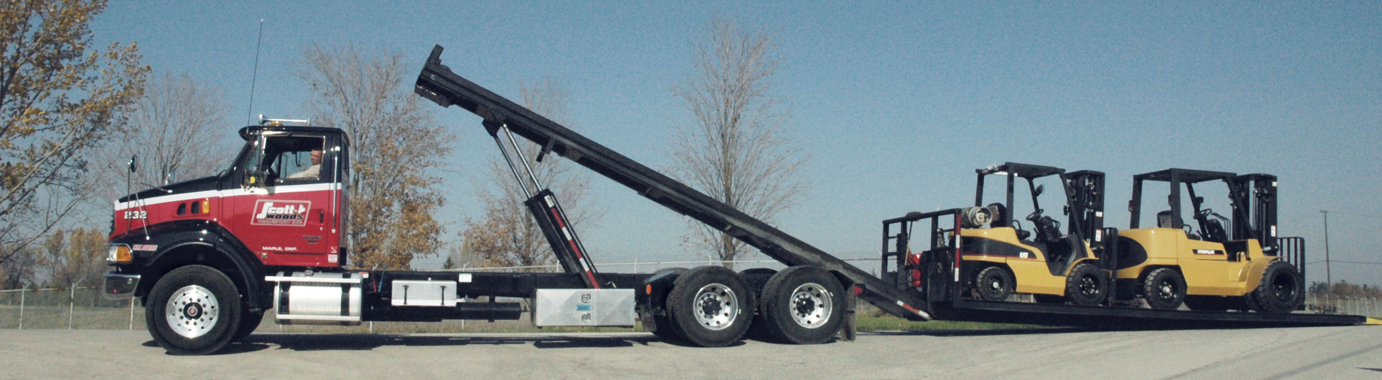 Heavy haul truck transporting oversized equipment