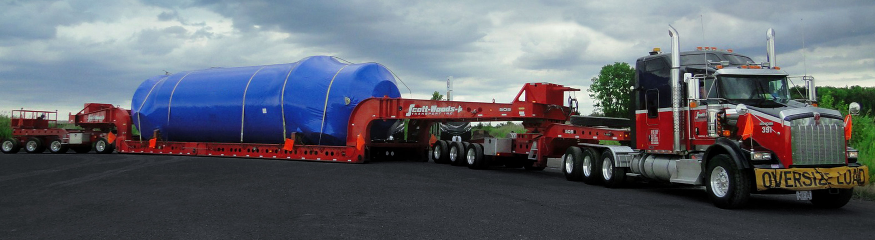 Scott Woods heavy haul truck transporting oversized equipment